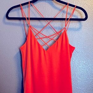 Express Strappy Spaghetti Strap Red/Orange